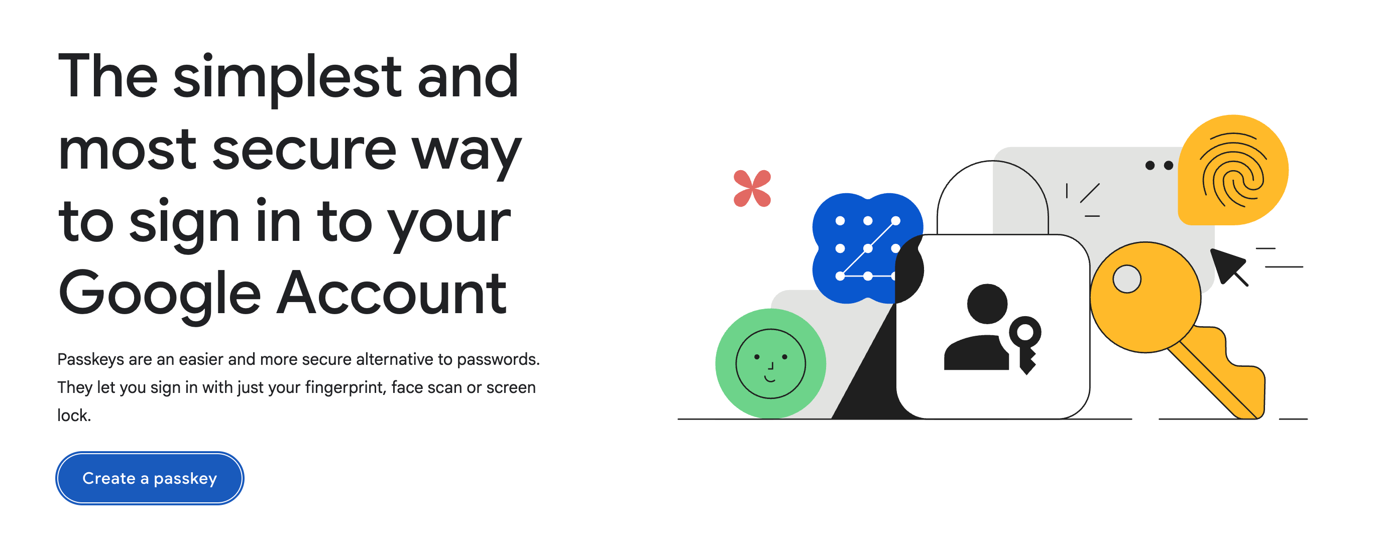 Скриншот экрана создания Passkey в аккаунте Google