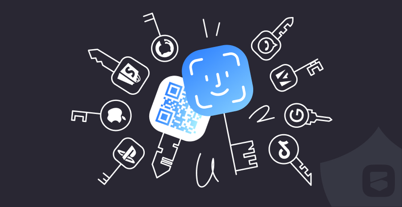 Ключики к разным сервисам, а по центру два больших ключа Passkey